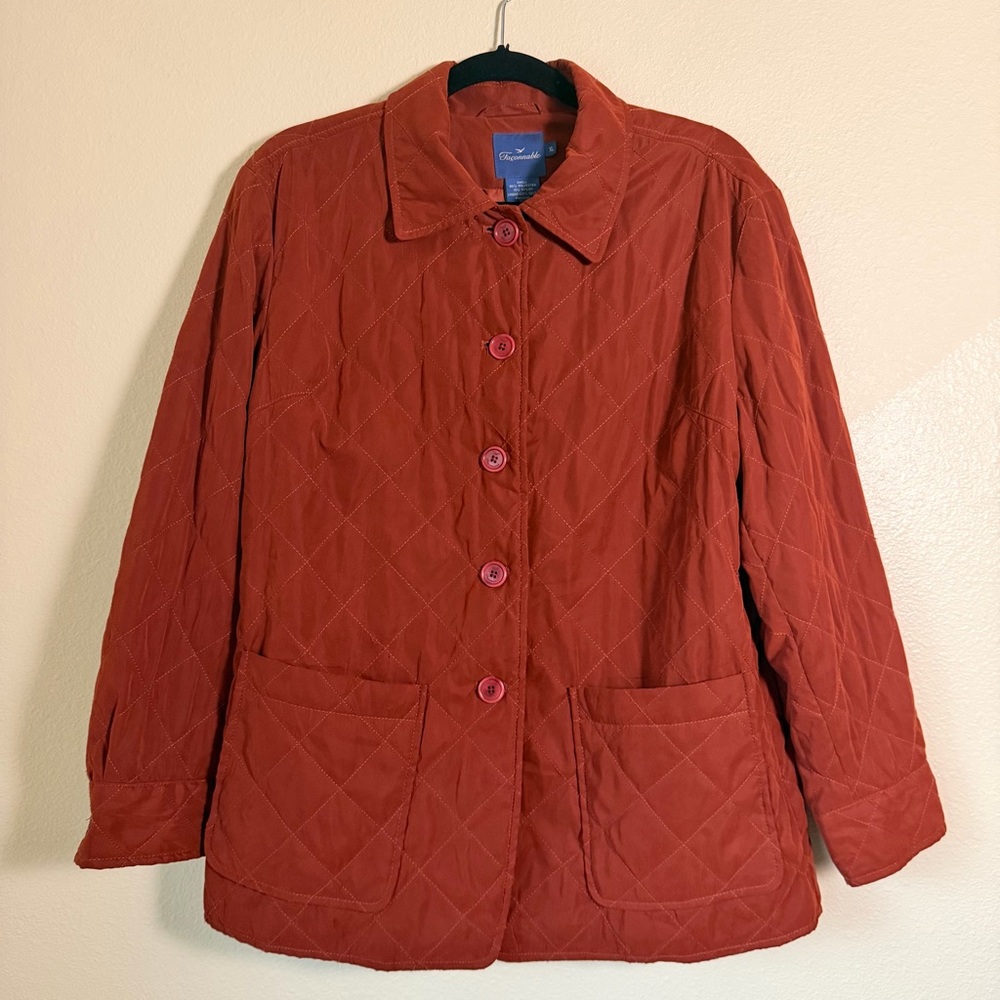 Falconnable Quilted Chore Coat, Size XL, Burnt Orange